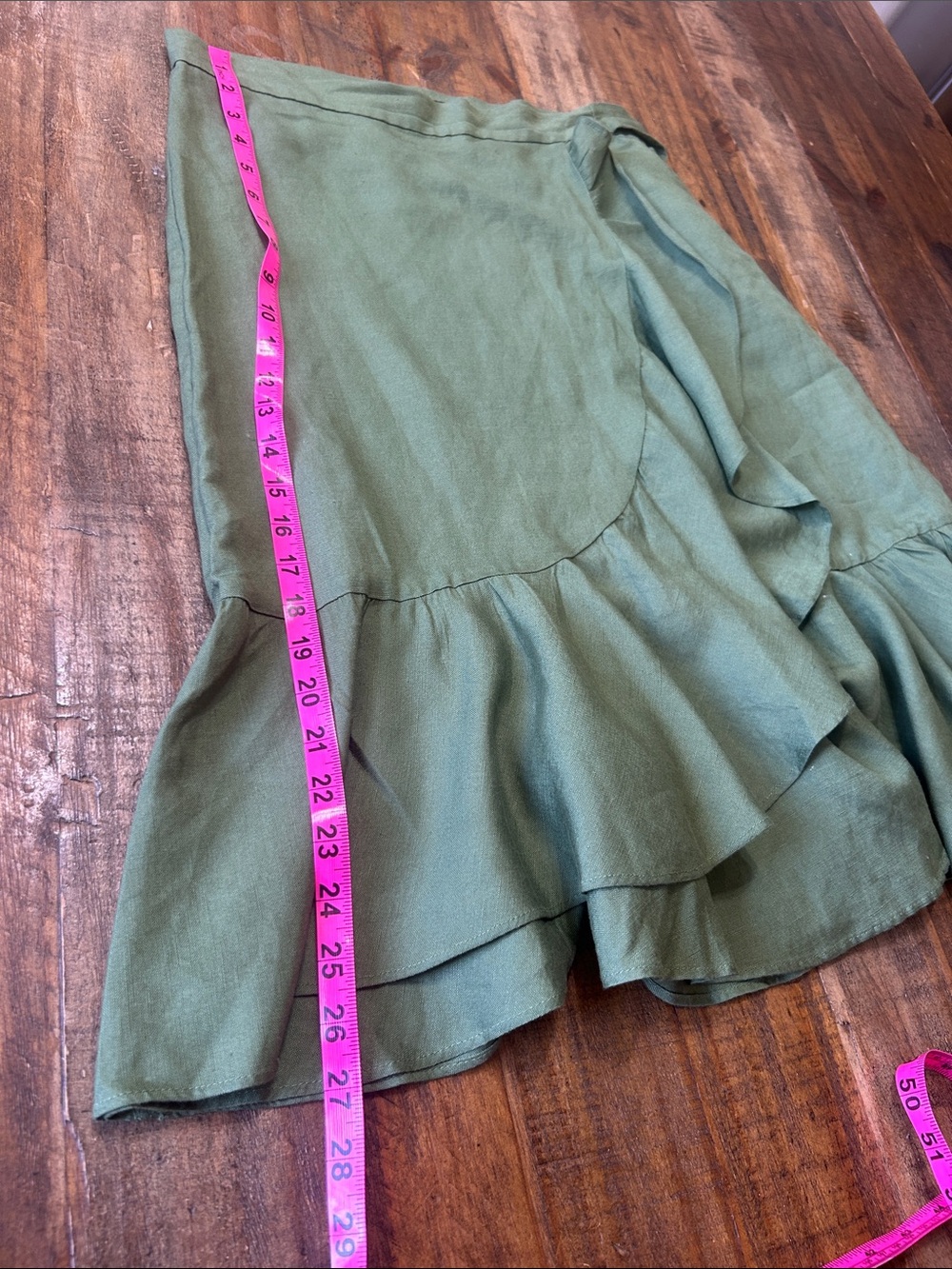 Ann Taylor Olive Ruffle Midi Skirt - Picture 9 of 11